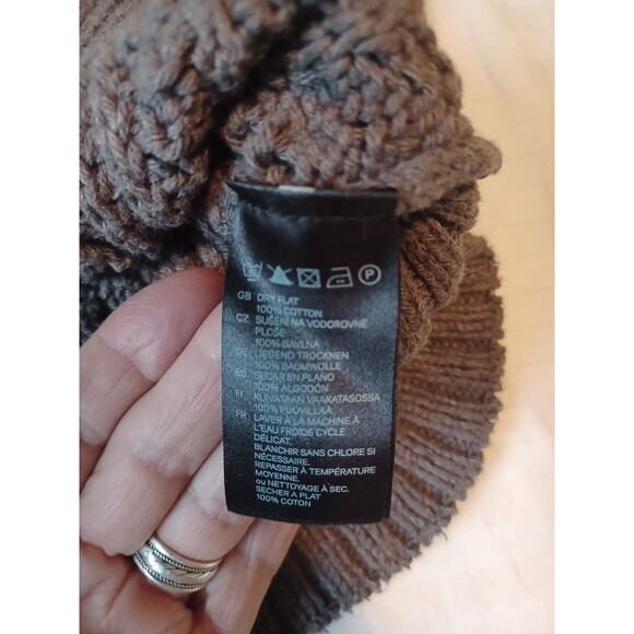 LOGG gray cable knit cardigan sweater womens S short sl. grunge 90s indie boho - Picture 6 of 8